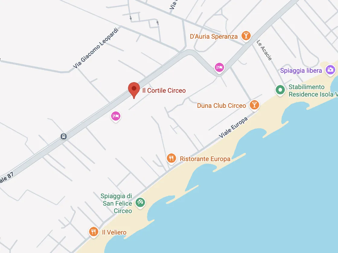 Mappa di San Felice Circeo con la posizione del Ristorante Il Cortile
